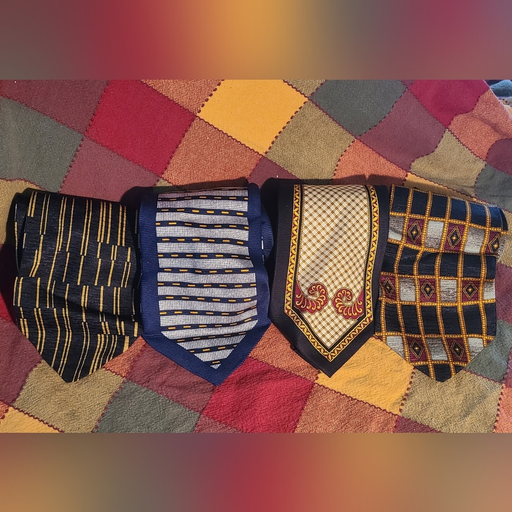 Lot Of Fratelli And Voctor Rofolo 100% Silk Ties Lot X 4, EUC